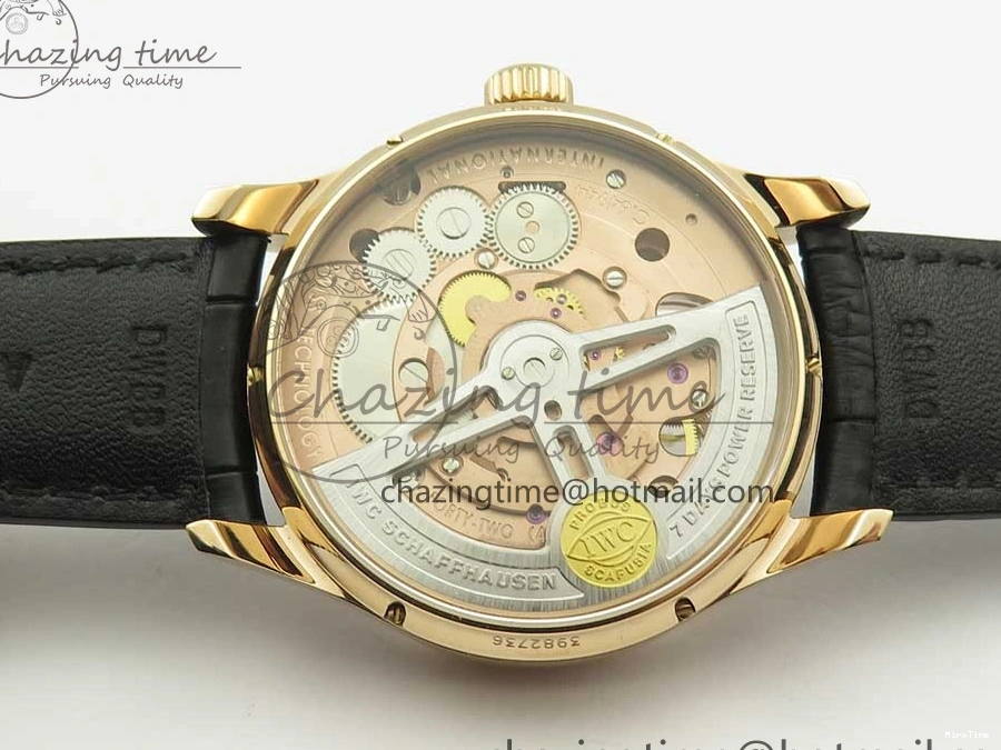 MIROTIME 1220 Portuguese Tourbillon IW5046 RG ZF Best Edition Gray Dial on Black Leather Strap SmoothTexture 7142